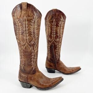 Old Gringo Women’s 8 Mayra Brass Brown Knee High Tall Western Cowgirl Boots